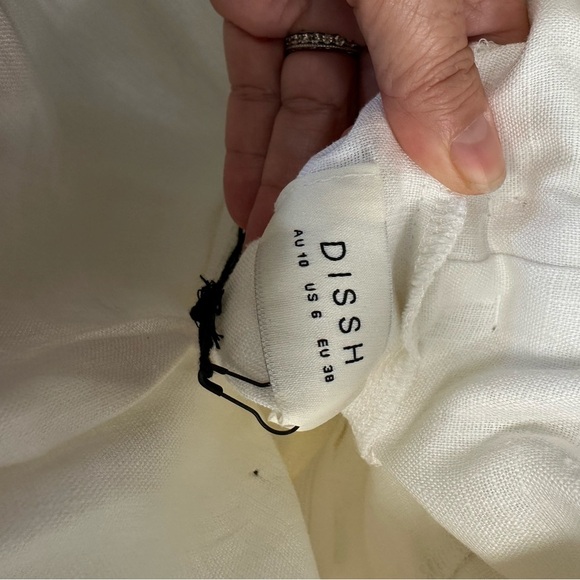 DISSH Aisle White Linen Back Bow Dress – Size 10 - Picture 9 of 11